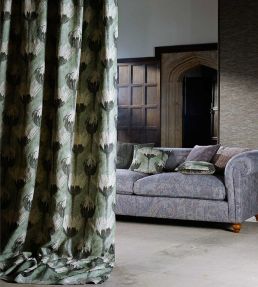 Marketa Fabric by Zoffany Logwood Grey