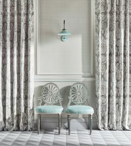 Brocatello Impasto Fabric by Zoffany Silver