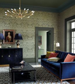 Brocatello Wallpaper by Zoffany Olivine