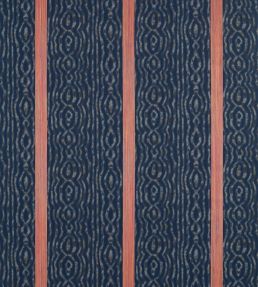 Lennox Stripe Fabric by Zoffany Indigo / Sunstone