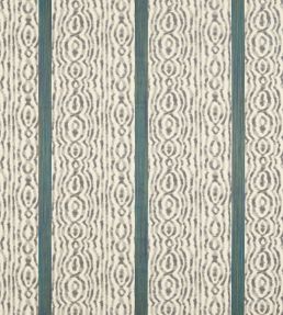 Lennox Stripe Fabric by Zoffany Silver / Poison