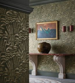 Highclere Wallpaper by Zoffany Olivine