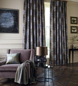 Moon Silk Fabric by Zoffany Silver