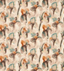 Water Iris Fabric by Zoffany Peacock/Copper