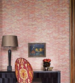 Jaipur Plain Wallpaper by Zoffany Red