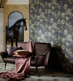Iliad Wallpaper by Zoffany Blue Stone