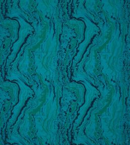 Serpentine Fabric by Zoffany Blue Malachite