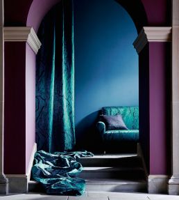 Serpentine Fabric by Zoffany Blue Malachite