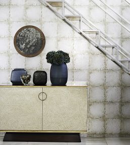 Lustre Tile Wallpaper by Zoffany Sapphire
