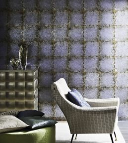 Lustre Tile Wallpaper by Zoffany Sapphire