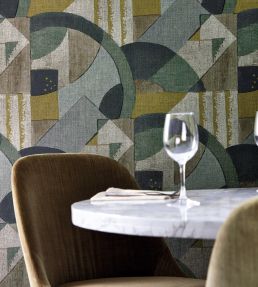 Abstract 1928 Wallpaper by Zoffany Antique Olivine
