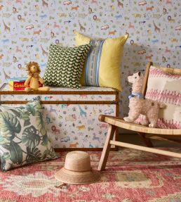 Zoo Wallpaper by Scalamandre Powder Blue