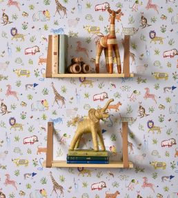 Zoo Wallpaper by Scalamandre Powder Blue