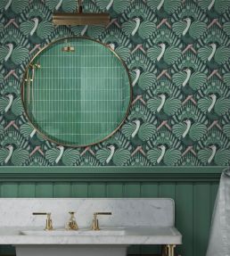 Zsa Zsa Wallpaper by Divine Savages Bottle Green