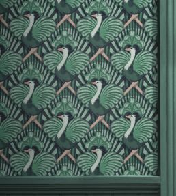 Zsa Zsa Wallpaper by Divine Savages Bottle Green