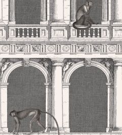Procuratie E Scimmie Wallpaper by Cole & Son Black and White