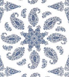 East India Wallpaper by Thibaut Blue and White