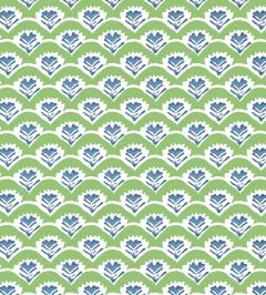 Emily Wallpaper by Thibaut Green and Blue