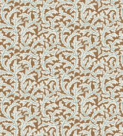Frond Ogee Fabric by Josephine Munsey Orange and Blue