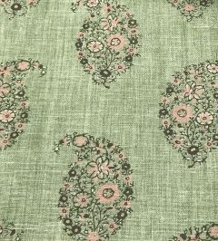 Jessamy Paisley Fabric by Ian Sanderson Apple Blossom