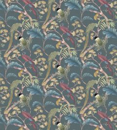 Living Branches Fabric by Josephine Munsey Dark Teal, Yellow and Olive