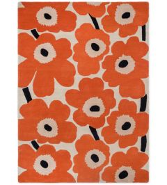 Unikko Rug by Marimekko Orange Red