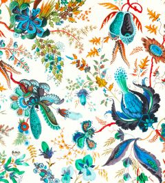 Wonderland Floral Fabric by Harlequin Lapis/Emerald/Carnelian