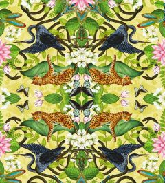 Wonderlust Tea Story Wallpaper by Clarke & Clarke Citron