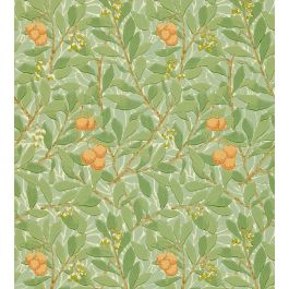 Arbutus Wallpaper in Green/Terracotta by Morris & Co | Jane