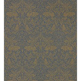 Pure Brer Rabbit Wallpaper in Ink/Gold by Morris & Co | Jane Clayton
