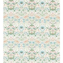 Strawberry Thief Fabric in Cochineal / Willow by Morris & Co