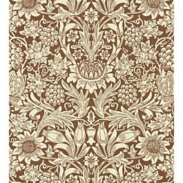 Sunflower Wallpaper in Chocolate/Cream by Morris & Co | Jane