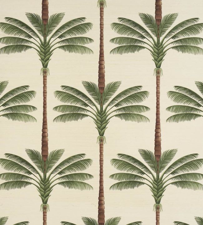 A Palm Is A Palm Sisal Wallpaper by Schumacher Daylight Evergreen