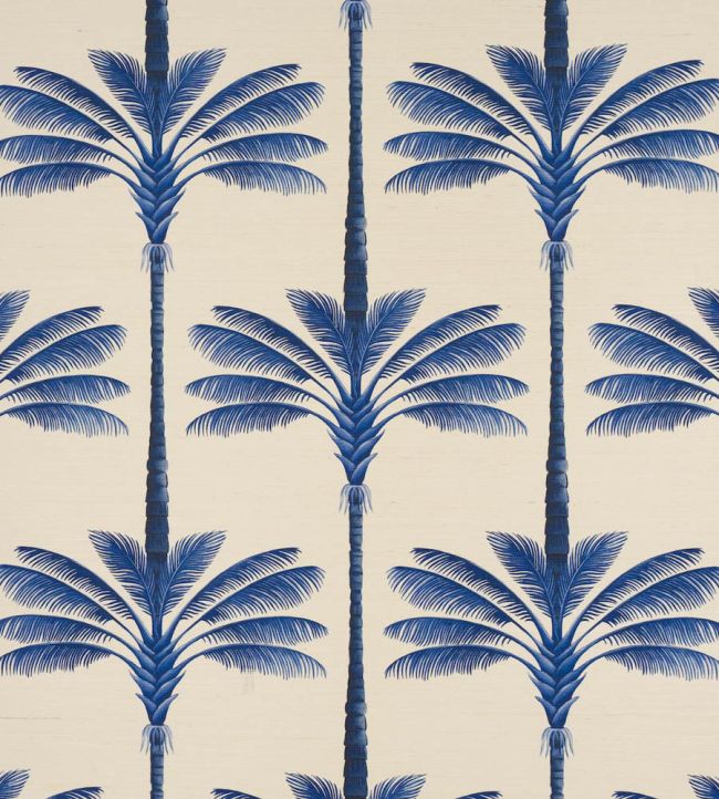 A Palm Is A Palm Sisal Wallpaper by Schumacher Indigo Palm Grove