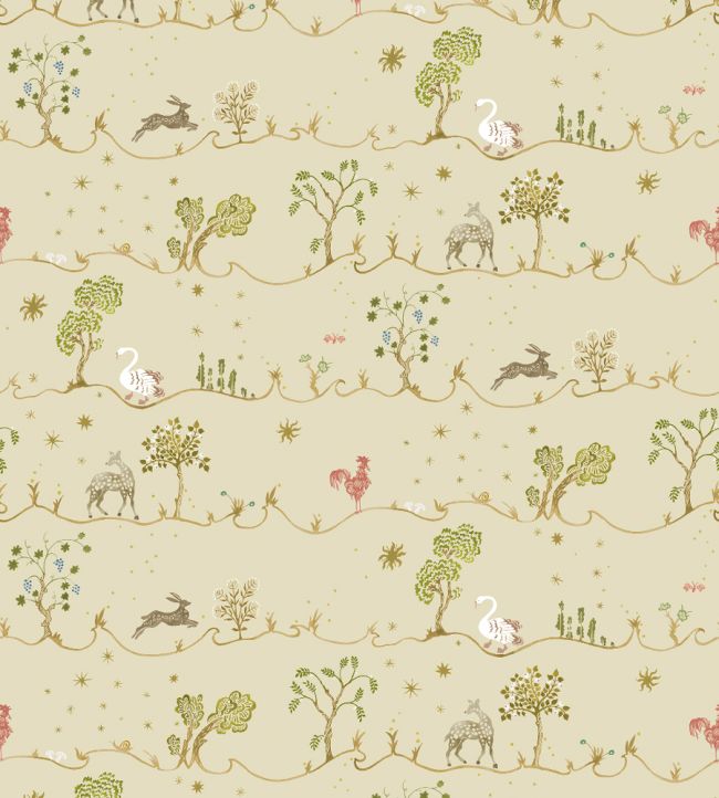 A Wave for Joan Wallpaper by Josephine Munsey Light Olive