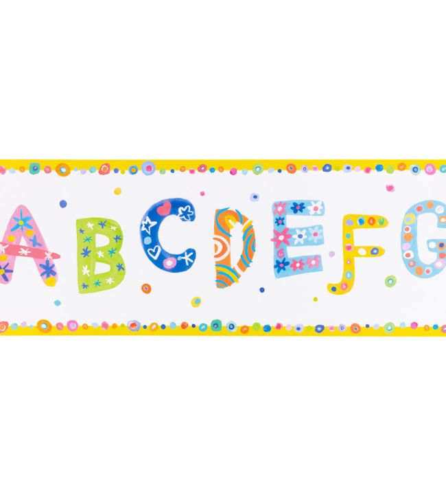 ABC Wallpaper Border Wallpaper by Villa Nova Yellow