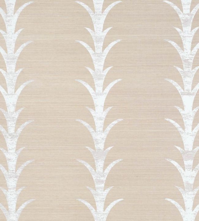 Acanthus Stripe Sisal Wallpaper by Schumacher Fog & Chalk