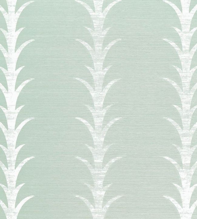 Acanthus Stripe Sisal Wallpaper by Schumacher Seaglass & Chalk