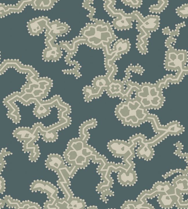 Adelaide Wallpaper by Farrow & Ball Inchyra Blue / Lichen
