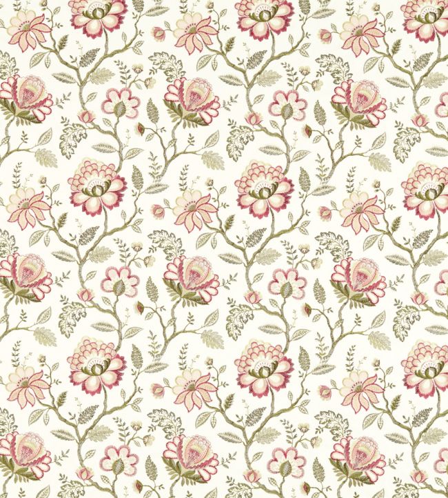 Adeline Fabric by Clarke & Clarke Blush/Raspberry