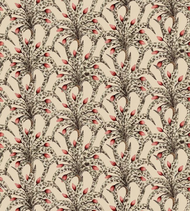 Afrika Damask Wallpaper by Cole & Son Sandstone & Ruby