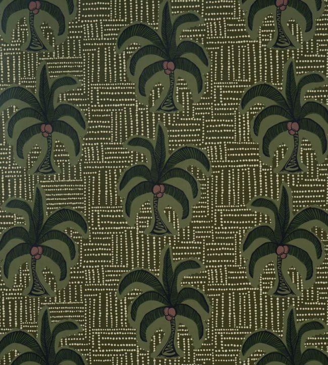 Agua De Coco Wallpaper by Schumacher Palm Tree Green