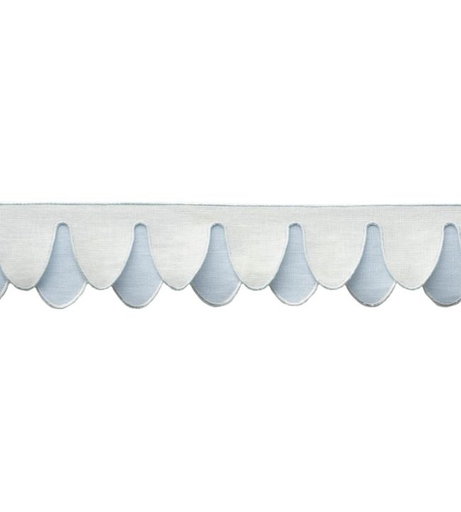 Ainsley Scalloped Border Trimming by Samuel & Sons Ice Blue