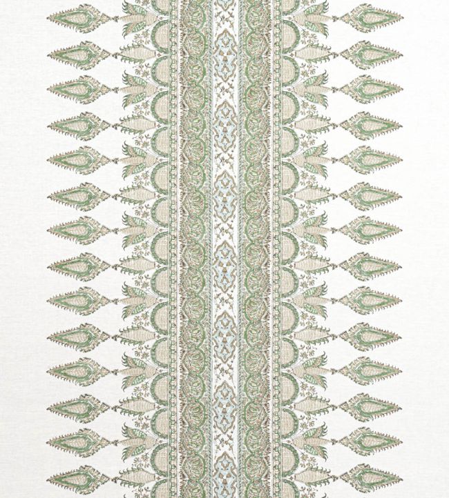 Akola Stripe Fabric by Thibaut Green