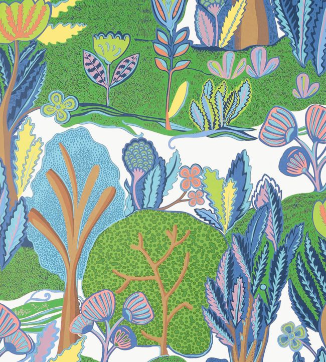 Albero Wallpaper by Thibaut Green and Blue