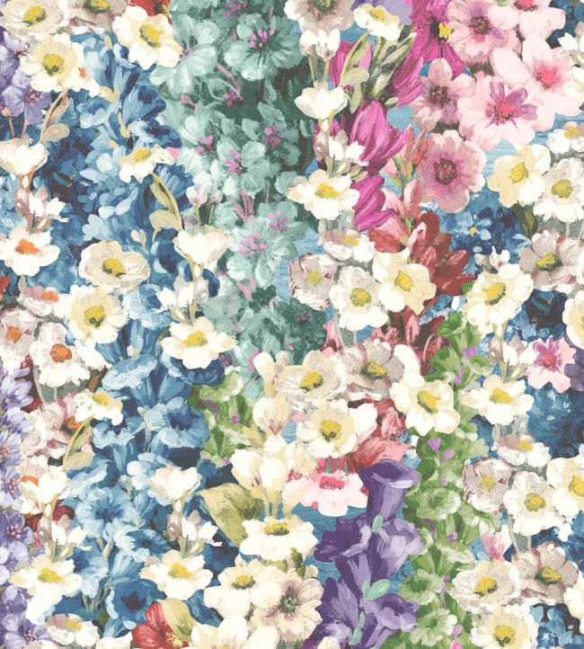Alcea Wallpaper by Woodchip & Magnolia Electric Blue