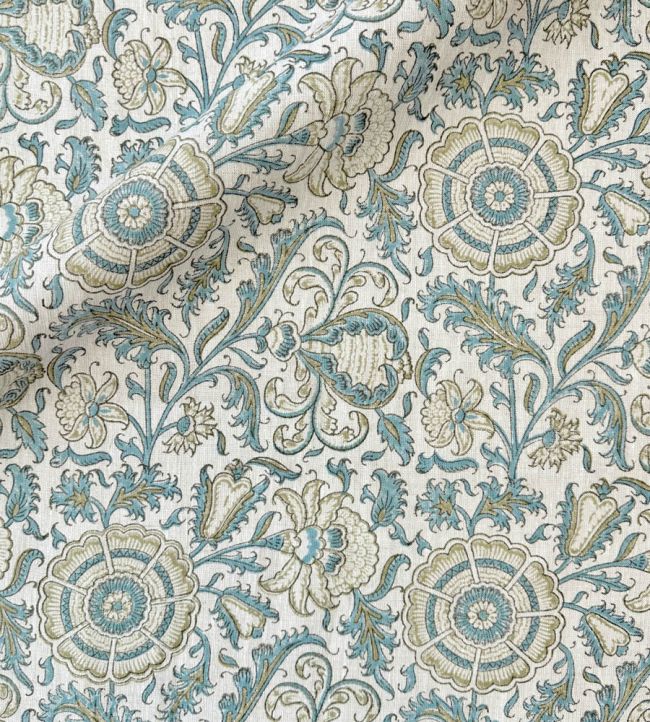 Alderose Fabric by Ian Sanderson Sea Lime