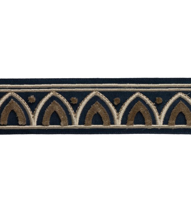 Alessia Velvet Border Trimming by Samuel & Sons Blue Lapis