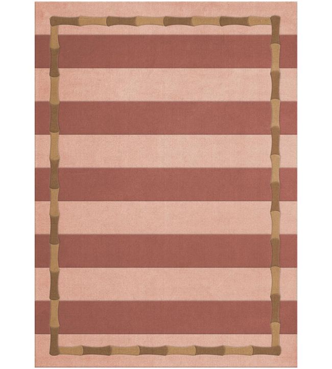 Layered Alice Crawley Bamboo Stripe rug Terracotta ACSTTE180270 Terracotta