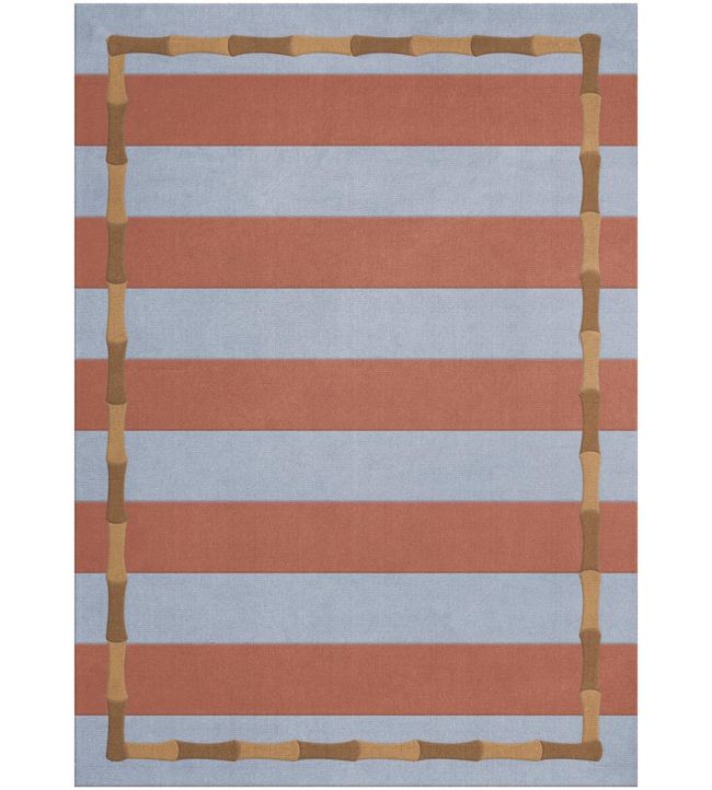 Layered Alice Crawley Bamboo Stripe rug Zen Blue ACSTBR180270 Zen Blue